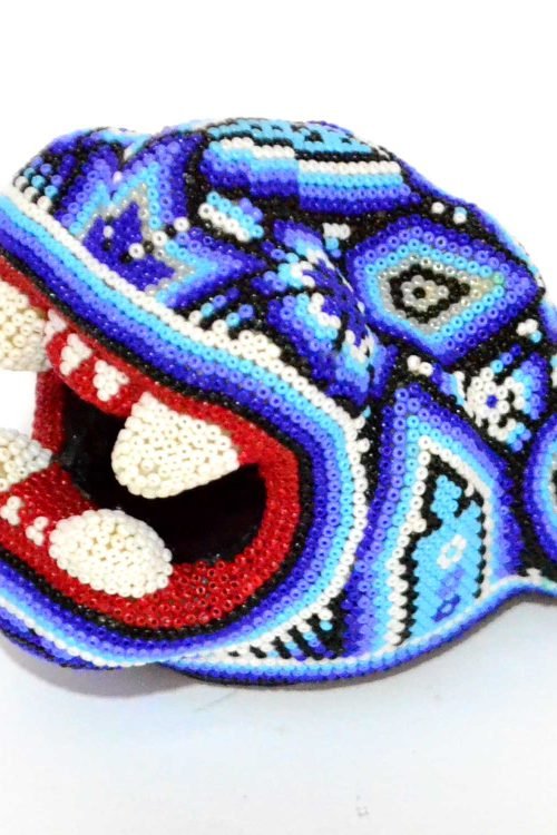 Head of jaguar : Huichol Art